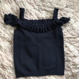 Club Monaco dark blue off shoulder no-sleeve top